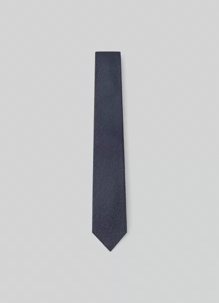 Charcoal Grey Herren Hackett London Krawatten & Einstecktücher Krawatte Aus Seide Fischgrät