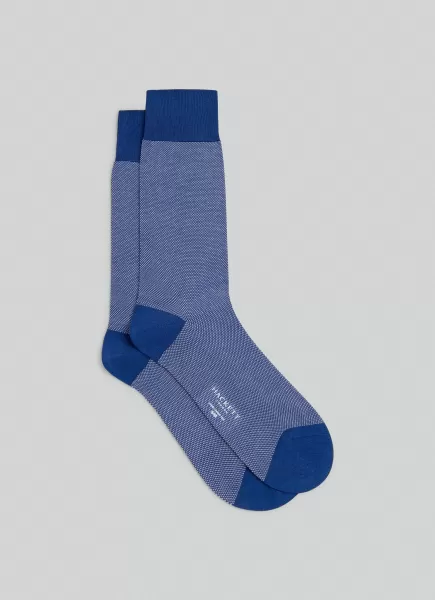 Socken Baumwolle Birdseye-Muster Royal Blue Herren Unterwäsche & Socken Hackett London