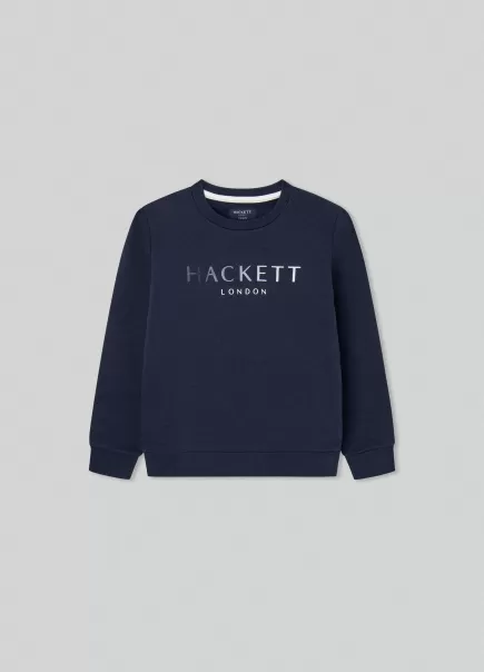T-Shirts & Sweatshirts Hackett London Pullover Logo-Druck Navy Herren