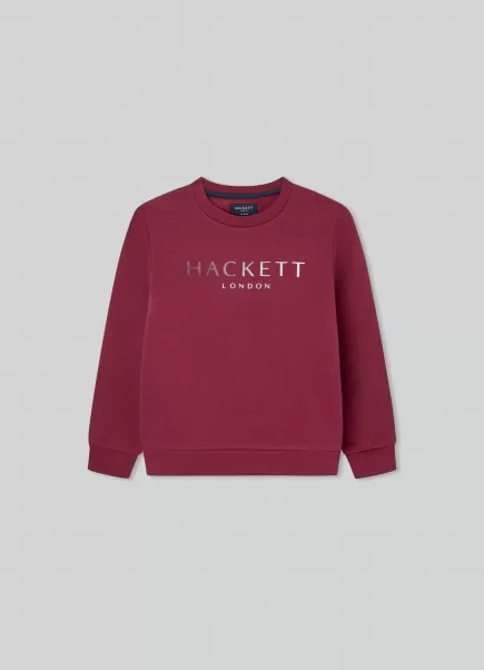 Berry Purple T-Shirts & Sweatshirts Pullover Logo-Druck Herren Hackett London