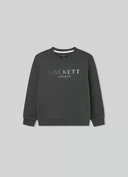 T-Shirts & Sweatshirts Dark Green Herren Pullover Logo-Druck Hackett London